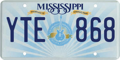 MS license plate YTE868