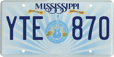 MS license plate YTE870
