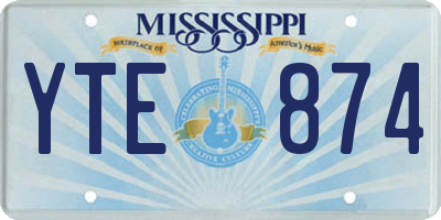 MS license plate YTE874