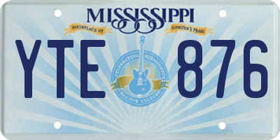 MS license plate YTE876