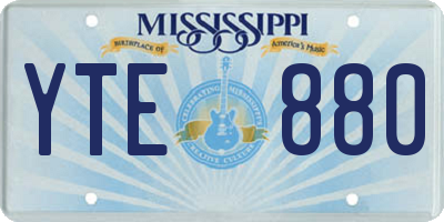 MS license plate YTE880