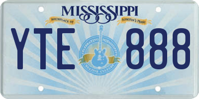 MS license plate YTE888