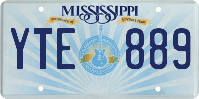 MS license plate YTE889