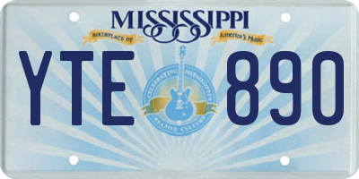 MS license plate YTE890