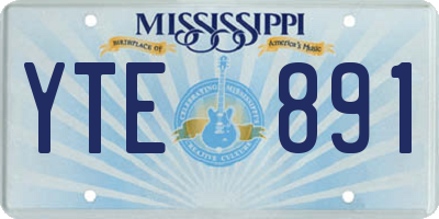 MS license plate YTE891
