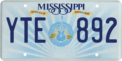 MS license plate YTE892
