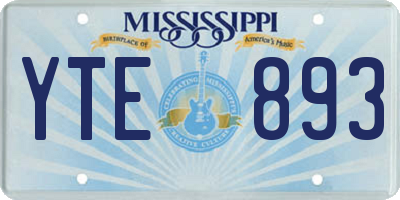 MS license plate YTE893