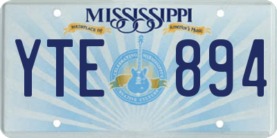 MS license plate YTE894
