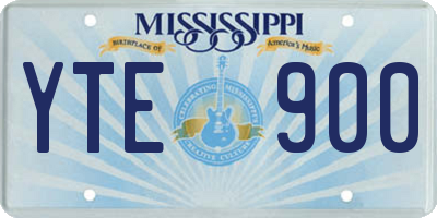 MS license plate YTE900
