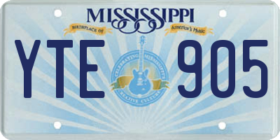 MS license plate YTE905