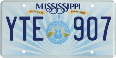MS license plate YTE907