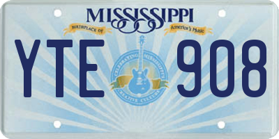 MS license plate YTE908