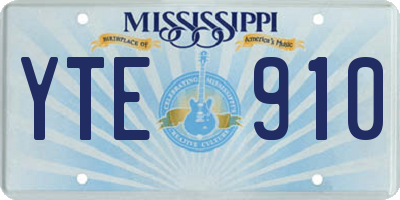 MS license plate YTE910