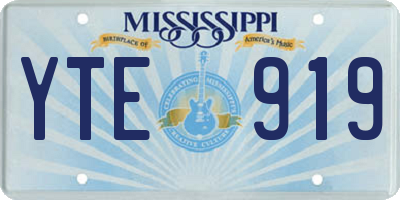 MS license plate YTE919