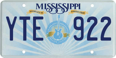 MS license plate YTE922