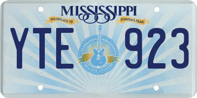 MS license plate YTE923