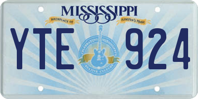 MS license plate YTE924