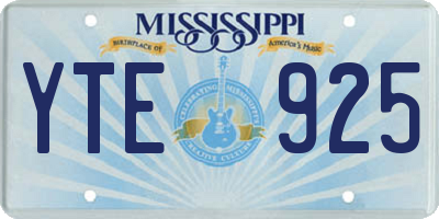 MS license plate YTE925