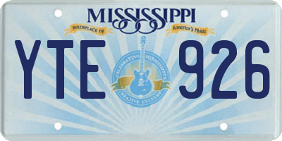 MS license plate YTE926