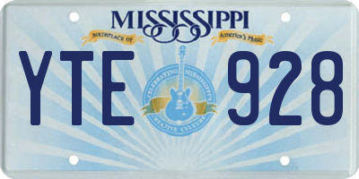 MS license plate YTE928