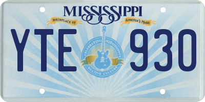 MS license plate YTE930