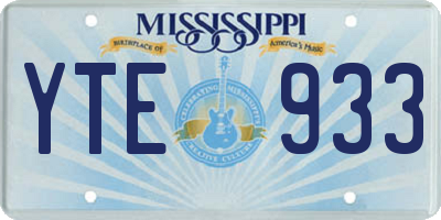 MS license plate YTE933