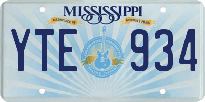 MS license plate YTE934