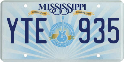 MS license plate YTE935