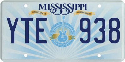 MS license plate YTE938