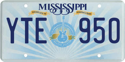 MS license plate YTE950