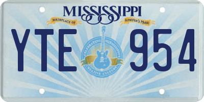 MS license plate YTE954