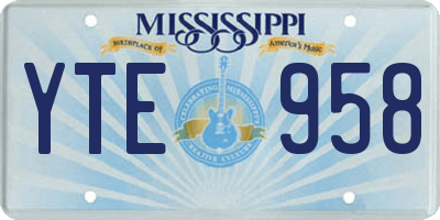 MS license plate YTE958