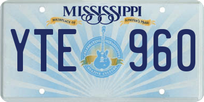 MS license plate YTE960