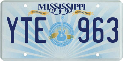 MS license plate YTE963