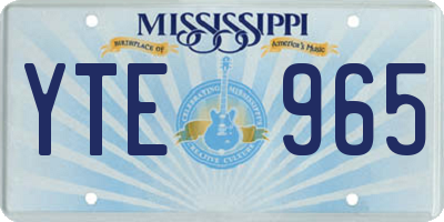 MS license plate YTE965