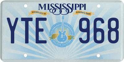 MS license plate YTE968
