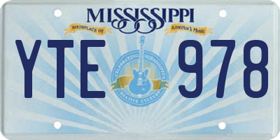 MS license plate YTE978