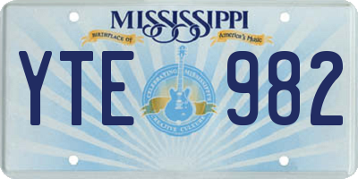MS license plate YTE982