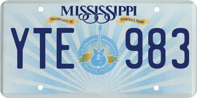 MS license plate YTE983