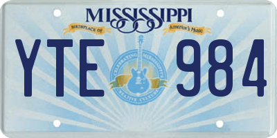 MS license plate YTE984