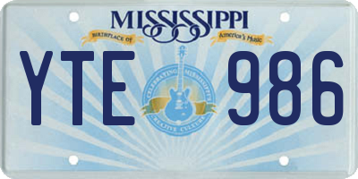 MS license plate YTE986