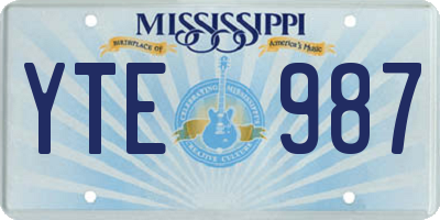 MS license plate YTE987