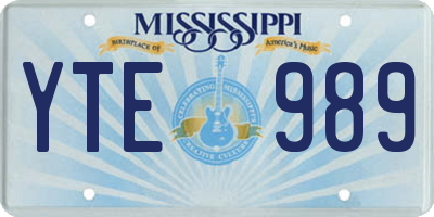 MS license plate YTE989