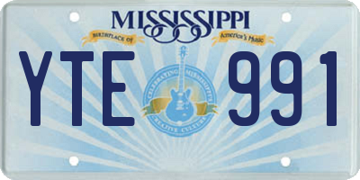 MS license plate YTE991