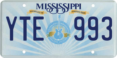 MS license plate YTE993