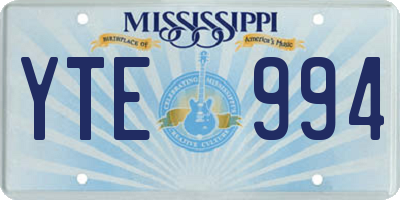 MS license plate YTE994