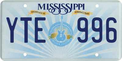 MS license plate YTE996