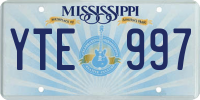 MS license plate YTE997