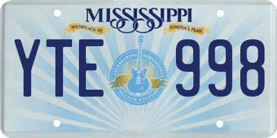 MS license plate YTE998