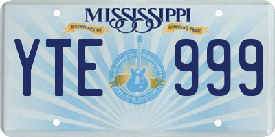 MS license plate YTE999